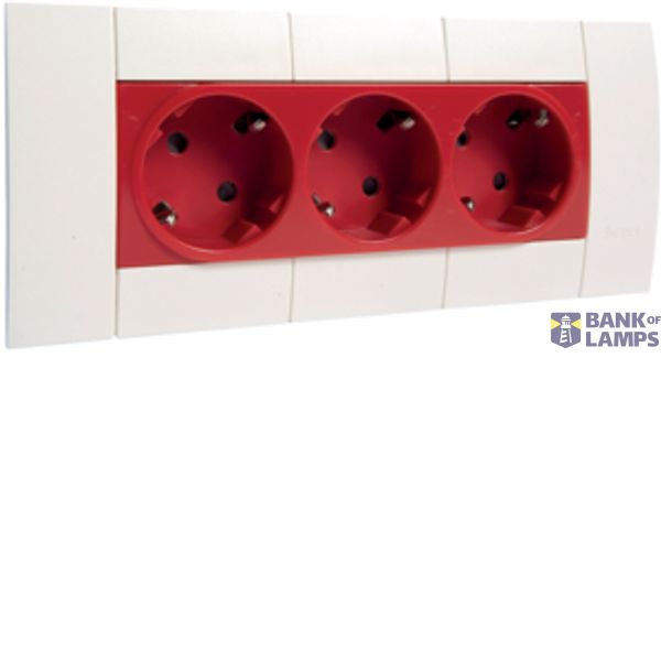 GT45 B80mm with 3-g red socket outlet,pw image 1