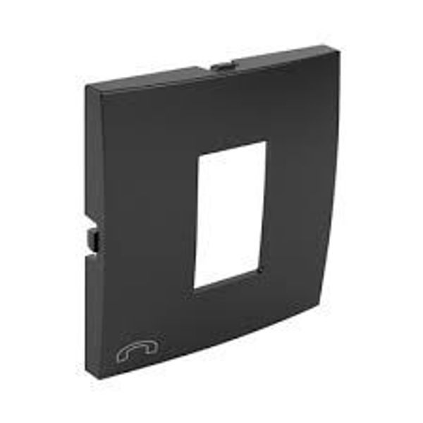 COVER PLATE F/TELEPHONE SOCKET MATTE BLACK image 1