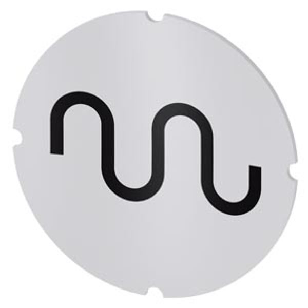 Inscription plate for illuminated pushbutton, round, milky, icon: Rapid traverse image 1