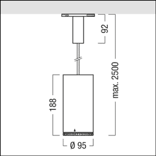 V2-P M 1500-930 SWI 3CUC CWH SP-WFL -> - LED pendant spotlight image 3