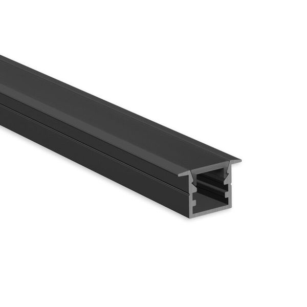 Built-in aluminum profile VG 15x10mm without diffuser black 2m image 1