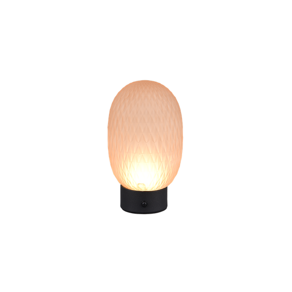 Facette LED table lamp amber/matt black rechargeable image 1