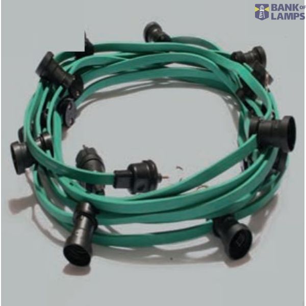 LS01 - Łańcuch świetlny 10/16A 250V 600W 10M 15 opraw E-27 + uszczelki z haczykiem image 1