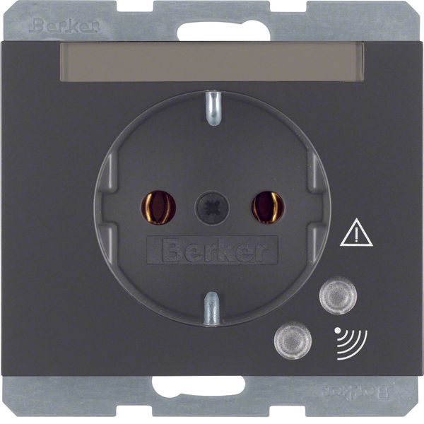 SCHUKO socket outlet with overvoltage protection, K.1, anthracite matt image 1