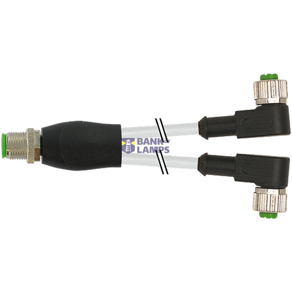 Y-Distributor M12 male / M12 female 90° A-cod. PUR 3x0.34 gy 2.5m image 2