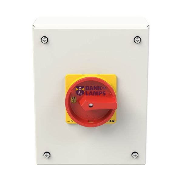 P3 Main switch, 80 A,Surface mounting, 3 pole, Form SE, Red, Door coup image 2