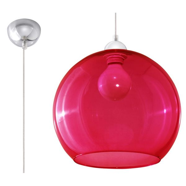 HANGING LAMP BALL RED E27 1X60W IP20 image 1