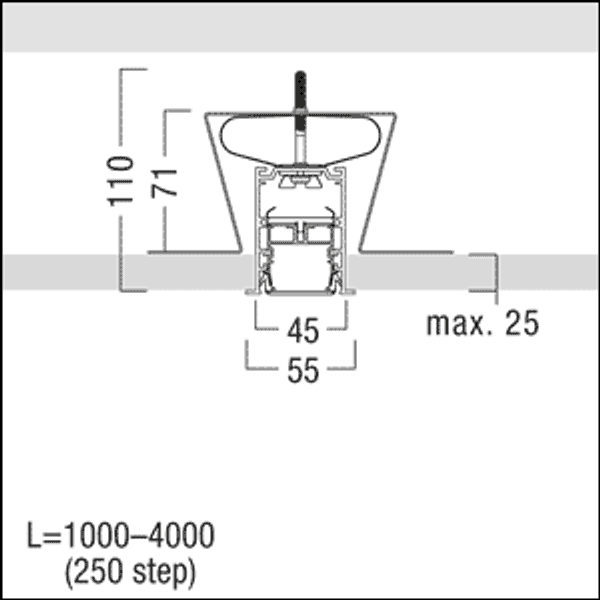 SLOIN slim K L3000 F SR - Channel for LED light line image 3