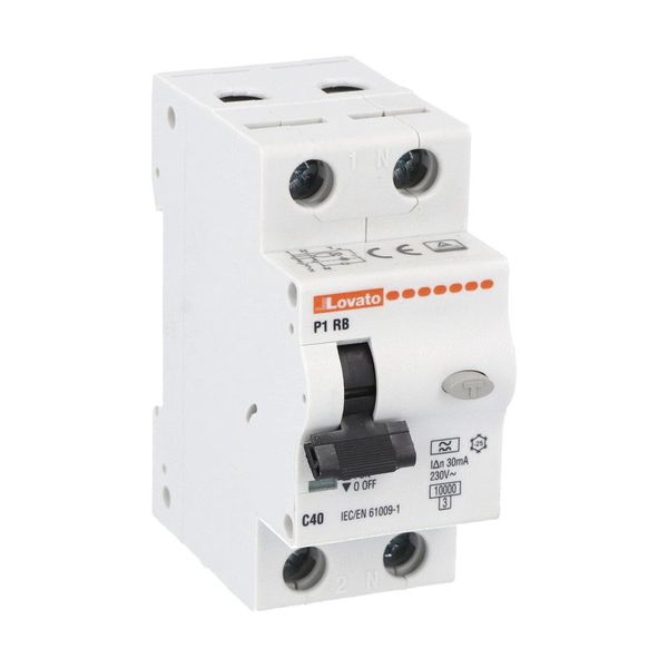 Residual current circuit breaker with overcurrent protection, 10kA. 2 modules, 1P+N - type A, 40A image 1