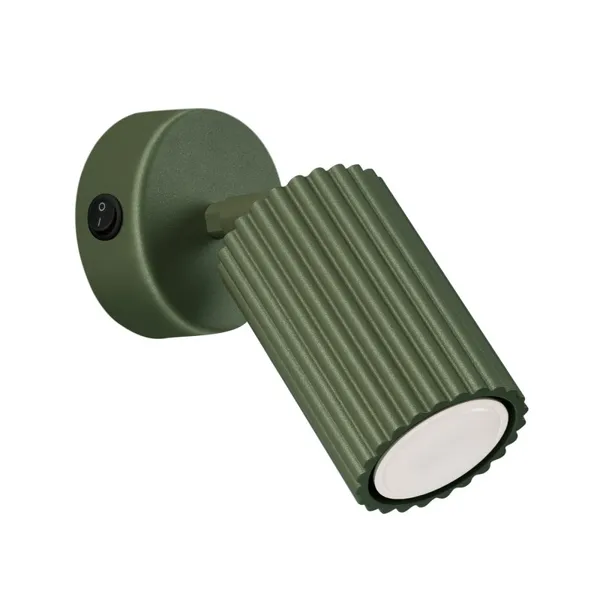 STYLISH WALL LAMP WITH SWITCH AND GROOVED OLIVE LAMPSHADE, KARBON FAMILY image 1
