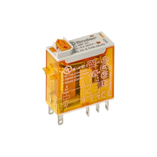 Mini.ind.relays 2CO 8A/48VAC/Agni/Test button/Mech.ind. (46.52.8.048.0040) image 5
