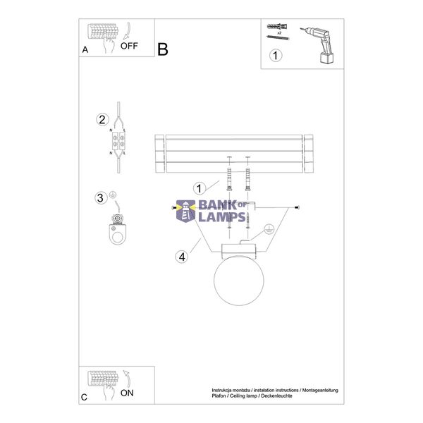 CEILING LAMP YOLI 1 BLACK G9 1X12 IP20 image 7