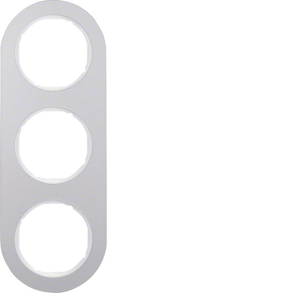 Frame 3gang, R.classic, al./p. white, luminium anodised image 1