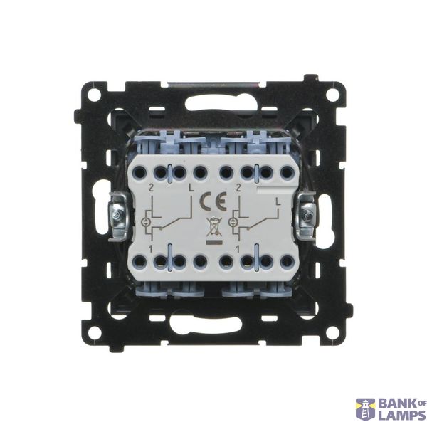 Double intermediate switch illuminated without pictogram, (module), Simon 24, IP20, 10AX, graphite mat image 1