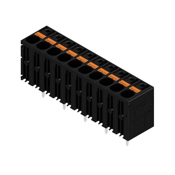 Printed circuit board terminals, 7.50 mm, Number of poles: 10, 180°, Solder pin length (l): 5 mm, tinned, black, PUSH IN without actuator, Clamping range, max. : 6 mm², Box image 4