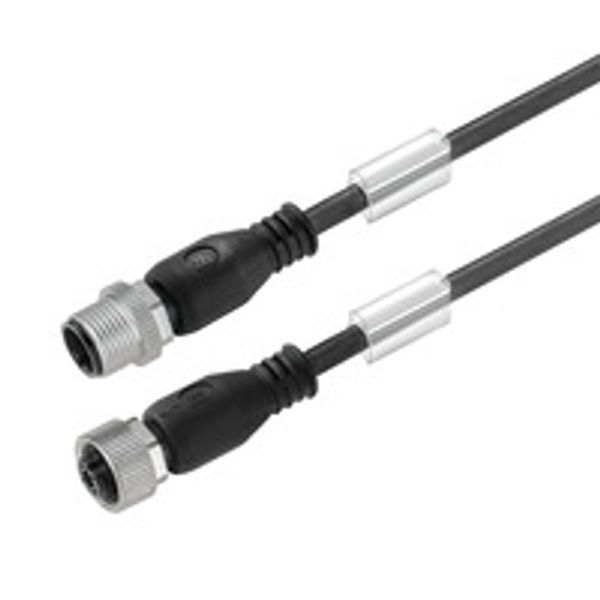 Bus line, Connecting line, M12 / M12, Number of poles: 2, 1 m, pin, straight - socket, straight, Shielded: Yes, LED: No, Sheath material: PVC, Halogen: Yes image 1