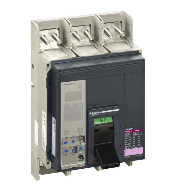 circuit breaker ComPact NS800H, 70 kA at 415 VAC, Micrologic 5.0 trip unit, 800 A, fixed,3 poles 3d image 3
