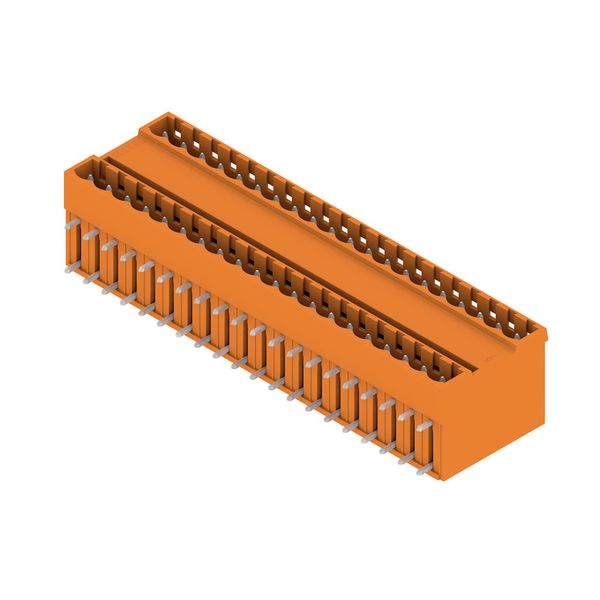 PCB plug-in connector, male header, closed side, THT solder connection, 5.00 mm, Number of poles: 40, 90°, Solder pin length (l): 3.2 mm, tinned, orange, Box image 2