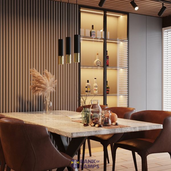 LOOPEZ 3L HANGING LAMP BLACK/GOLD GU10 3X40W IP20 image 9