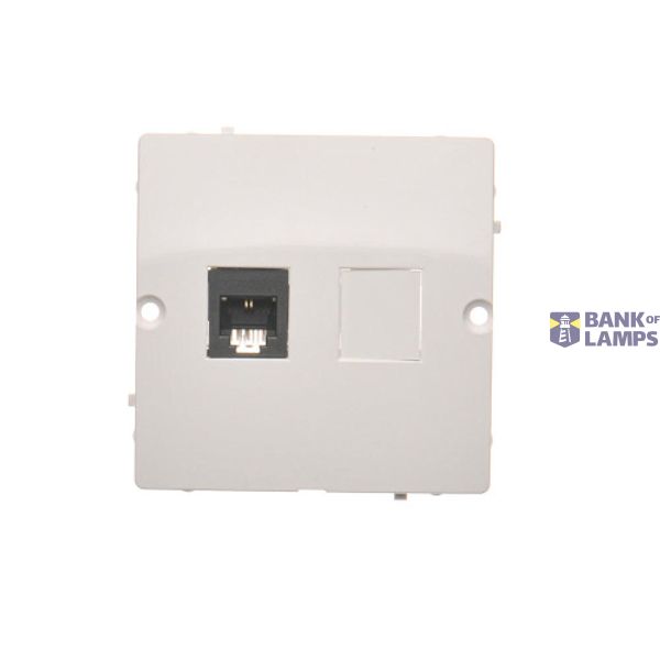 RJ11 single telephone socket, (module), white image 1