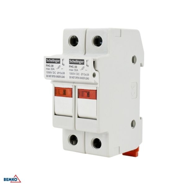 FUSE HOLDER 2P 10x38 1000V DC MAX. 32A WITH INDICATOR SCHELINGER image 1