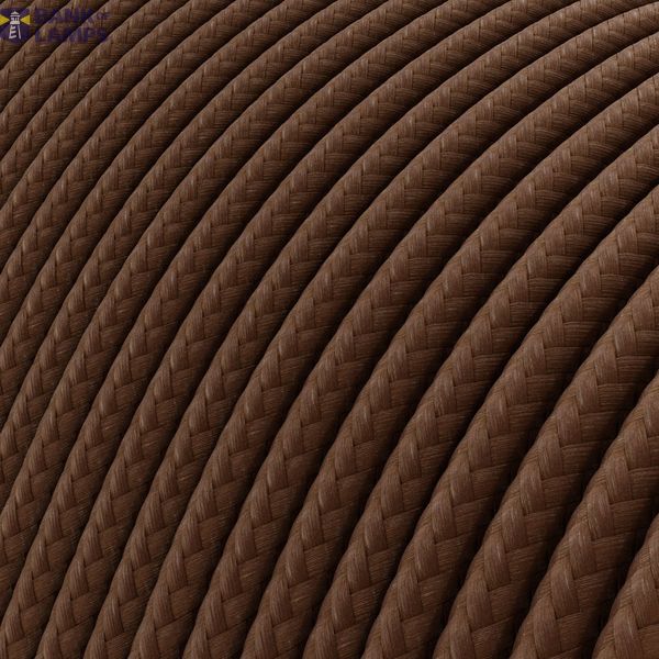Extra Low Voltage power cable coated in silk effect fabric Brown RM13 image 2