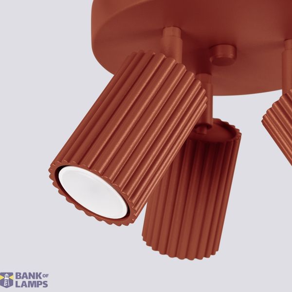 CARBON CEILING LAMP WITH REFLECTORS ON A ROUND RED HEADLINING 3XGU10 image 4
