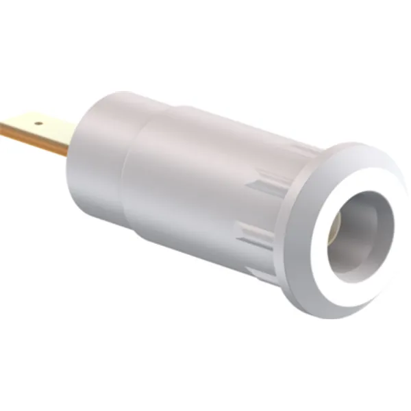 2 mm socket, flat plug connection, mounting Ø 8.3 mm, CAT III, white, 65.9099-29 image 1