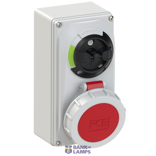 Fixed socket with switch, 16A 5P 6h IP66/67 image 1