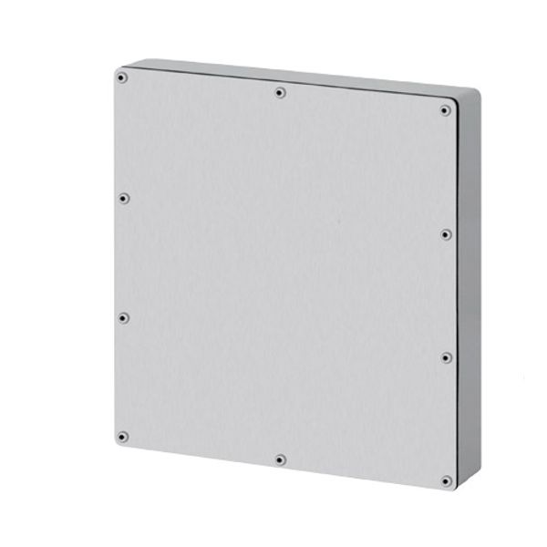 Aluminium push-button enclosure M4 230x257x60, undrilled plate, without cable entry image 1