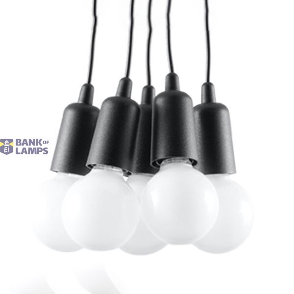 HANGING LAMP DIEGO 5 BLACK E27 5X60W IP20 image 9