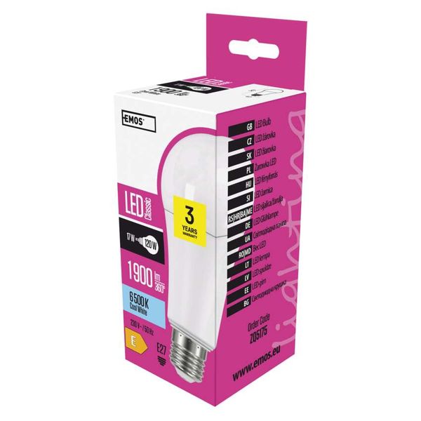LED bulb Classic A67 / E27 / 17 W (120 W) / 1 900 lm / cold white image 1