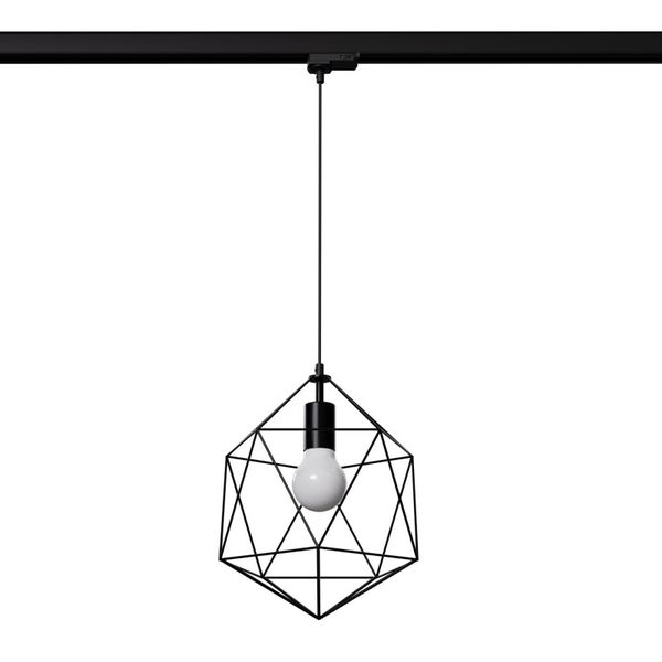 HANGING LAMP 3 PHASE GASPARE BLACK E27 4000K 7.5W 690LM image 1