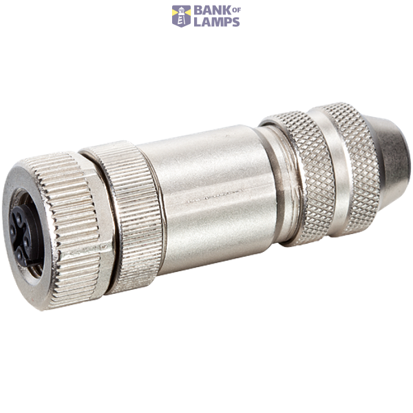 M12 female 0° A-cod. screw terminal 8-pol., max. 0.5mm², 6 - 8mm, shie image 2