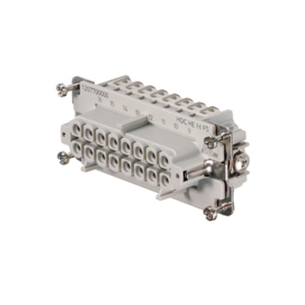 HDC insert, Female, 500 V, 16 A, Number of poles: 16, Screw connection, Size: 6 image 1