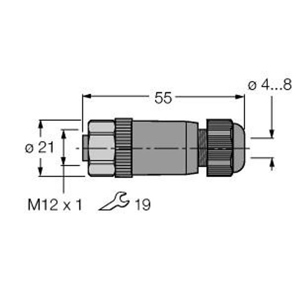 Field-Wireable Connector Female Connector M12 × 1, Straight   BKV8140-0/9 image 1