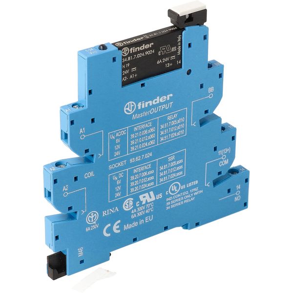 Rel. interface SSR MasterOUTPUT screw In.24VDC/SEN/1NO Out.6A/24VDC (39.20.7.024.9024) image 3