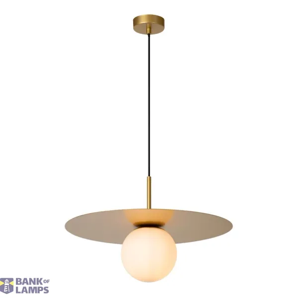 Lucide HAILEY - Hanging lamp - Ø 45 cm - 1xG9 - Matt Gold / Brass image 1
