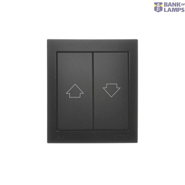 Splash-proof roller blind push button, black matt, 10AX image 1