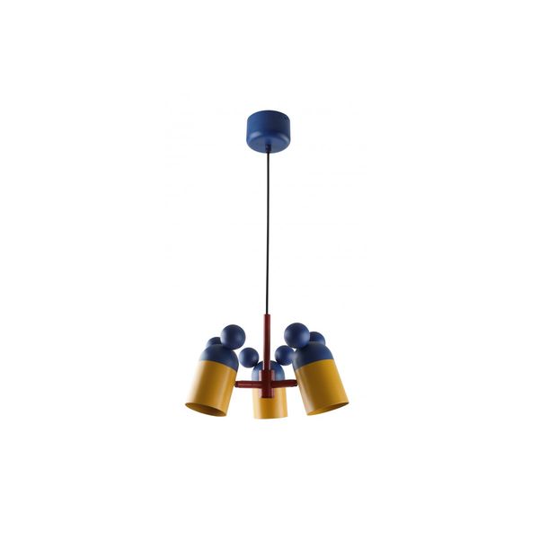 Ceiling luminaire MOUSE II, 1854, max.250V, 50/60Hz, 3*E27, max.25 W, IP20, avg. 30 cm, navy/yellow image 1
