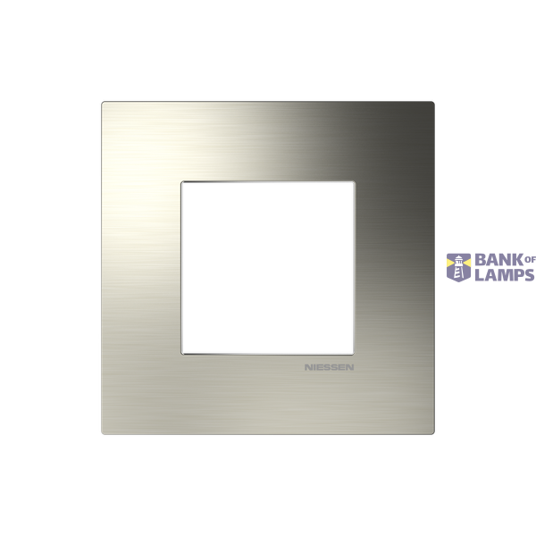 Frame 1-gang / 2-modules - Niessen logo - S - Nickel image 1