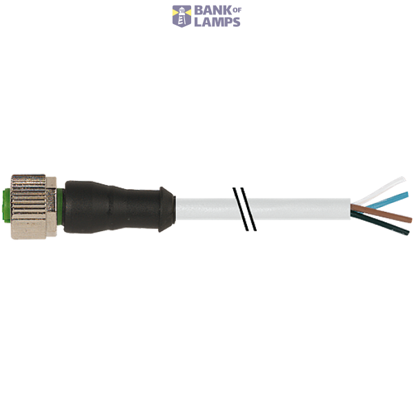 M12 female 0° A-cod. with cable PUR 4x0.34 gy 40.0m image 1