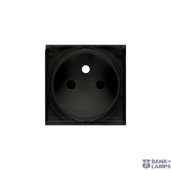 Cover for single socket outlet with transparent flap, (cover), Simon 24, IP44, black matt image 1