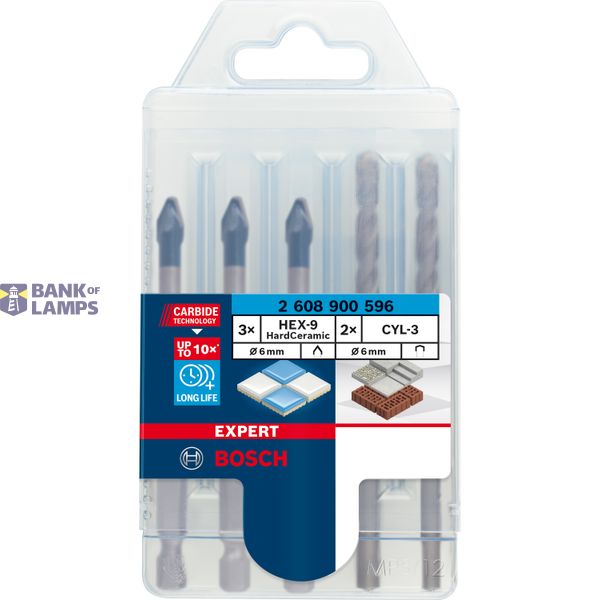 EXPERT HEX-9 HardCeramic Drill Bit Mixed Set 6 mm 5-pc image 2