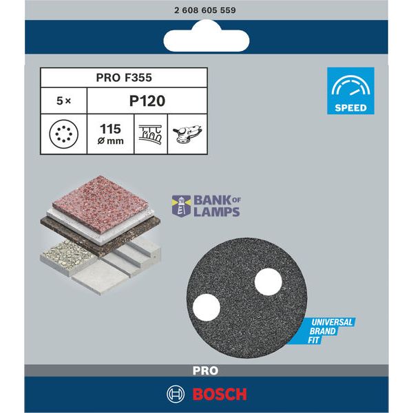 F355 sanding sheet, pack of 5 115 mm, 120 image 1