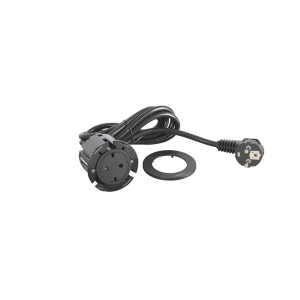 DISQ 60 1 SOCKET SCH BLACK WITH CORD 2M FR/SCH PLUG image 1