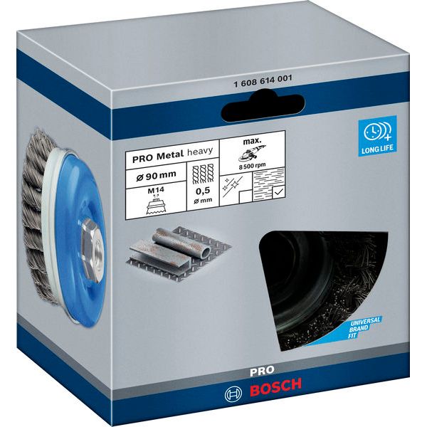 Cup Brush Knotted 90 mm Steel image 2