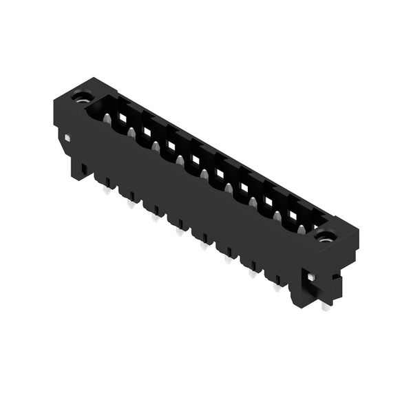 PCB plug-in connector, male header, Solder flange, THT solder connection, 5.08 mm, Number of poles: 9, 180°, Solder pin length (l): 3.2 mm, tinned, black, Box image 2