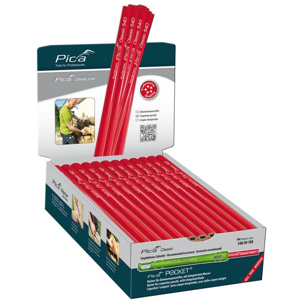 Pica 100st 540/30 Timmermanspotloden 30cm, display image 4