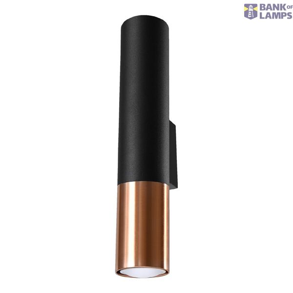 LOOPEZ WALL LAMP BLACK/COPPER GU10 2X40W IP20 image 2